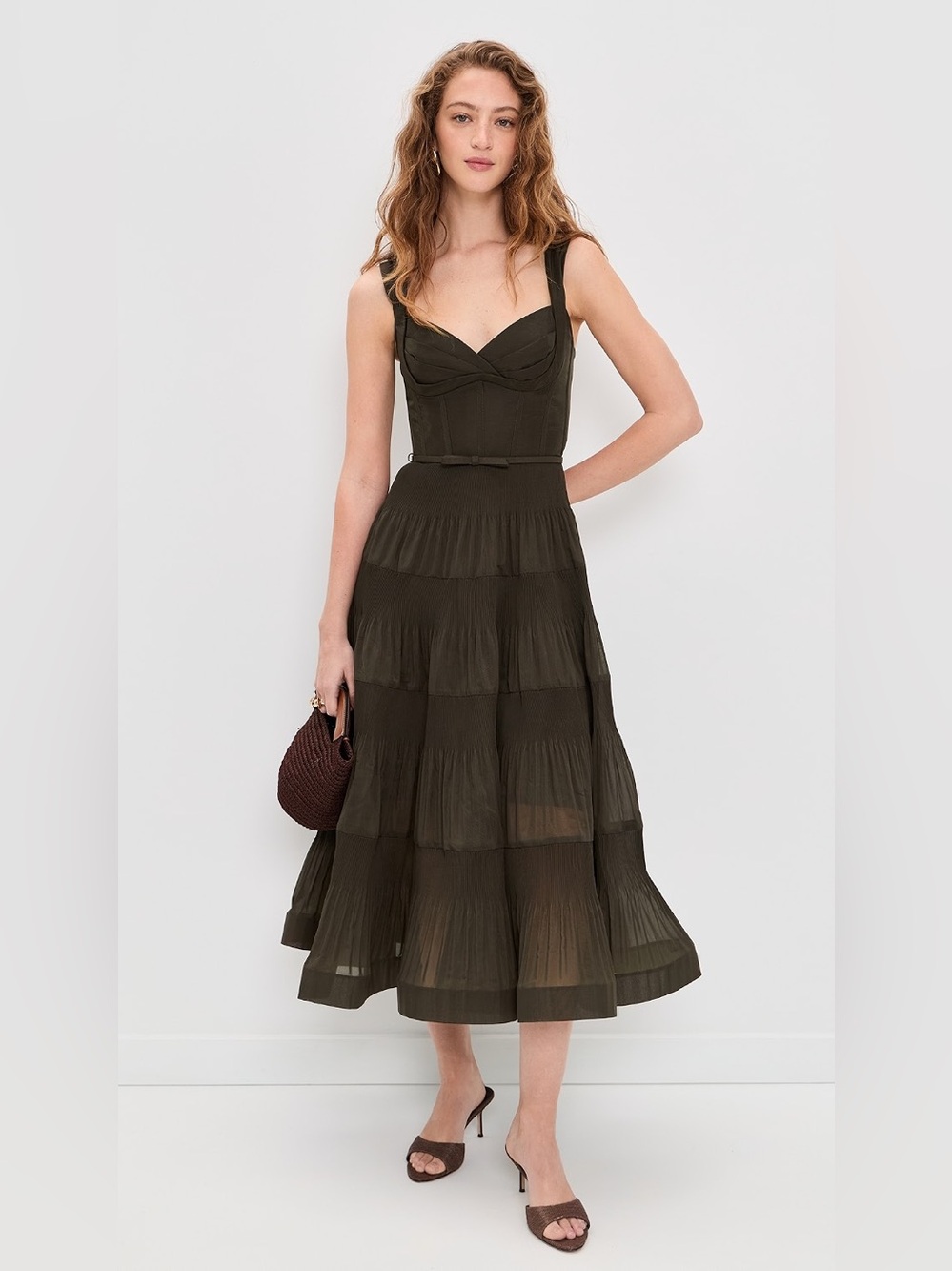 Zimmermann Pleated Draped Midi Dress NWT AU 0/ US 2